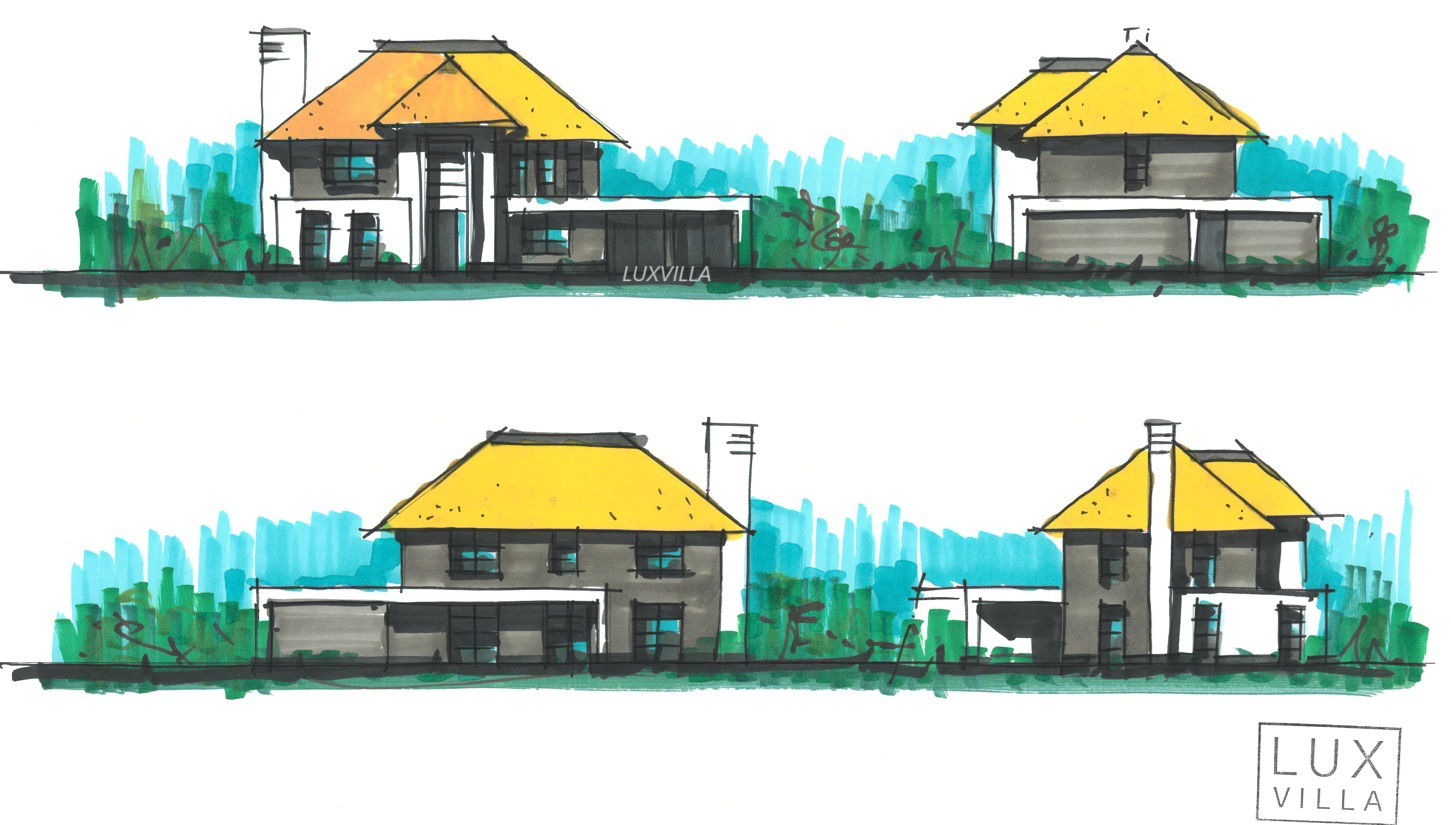 schetsontwerp modern herenhuis hackfort Sint Philipsland Zeeland door LUXVILLA