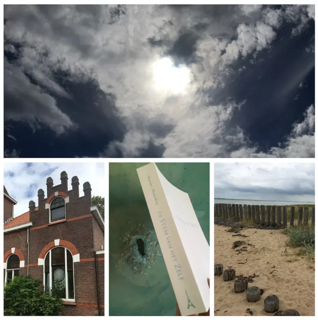 Hart tussen wolken boven Hoofdplaat boek de Stem van het Zelf van Marieke Meulenberg lezen in Nederlands Duits