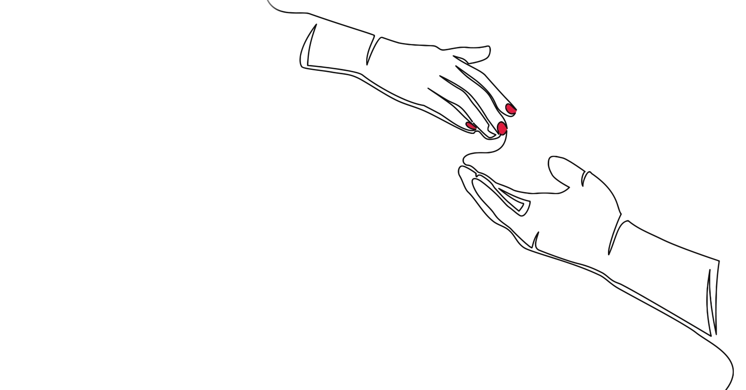 An illustration of two hands about to touch