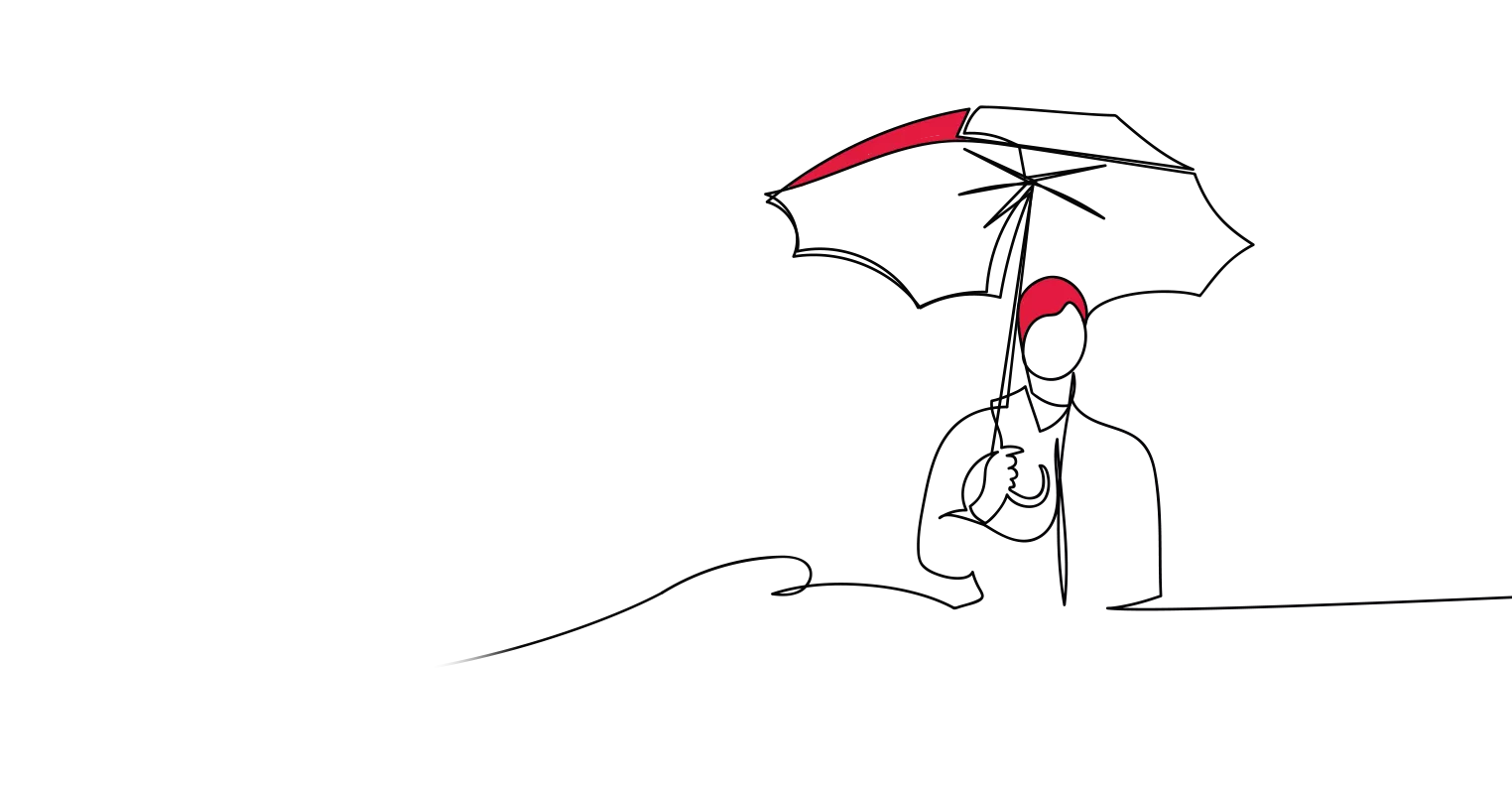 An illustration of someone holding an umbrella