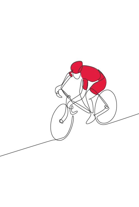 An illustration of someone riding a bike