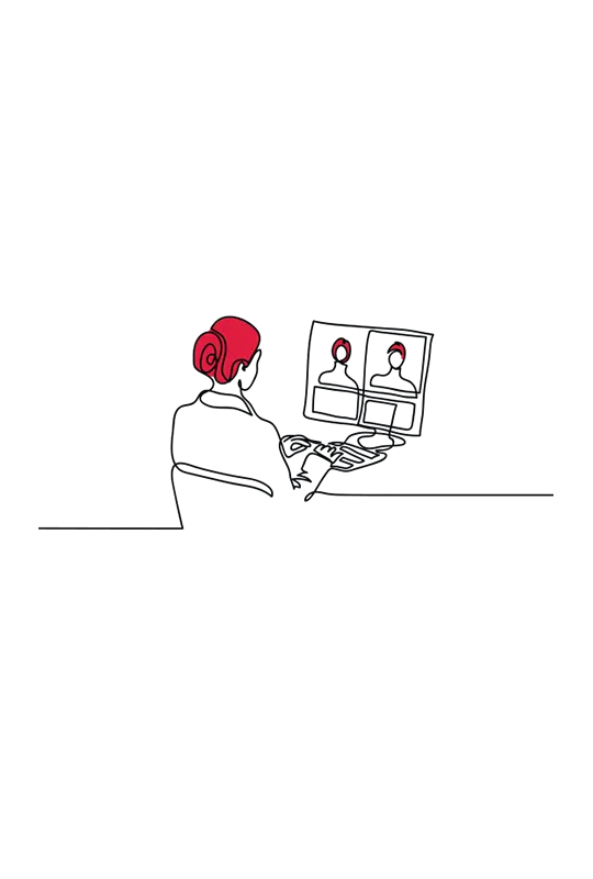 Illustration of a woman working remotely on a computer