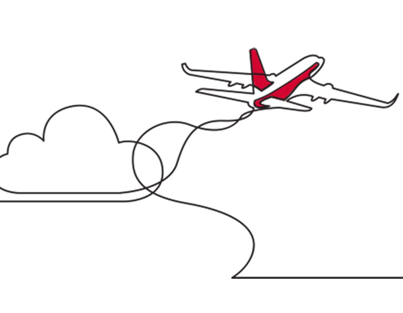 Illustration of a cloud and an airplane
