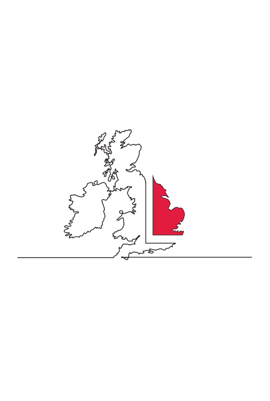 Illustration of the United Kingdom showing a portion separated from the red and highlighted in red