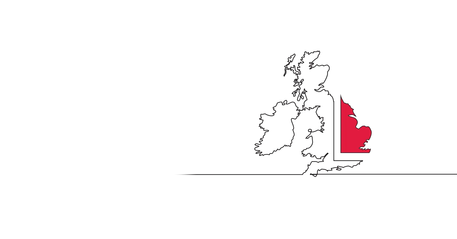 Illustration of the United Kingdom showing a portion separated from the red and highlighted in red