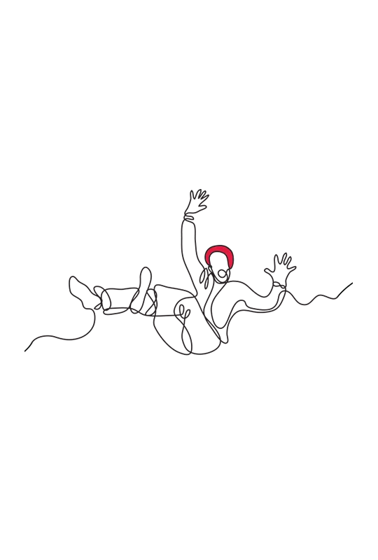 Illustration of a person tied up in tape