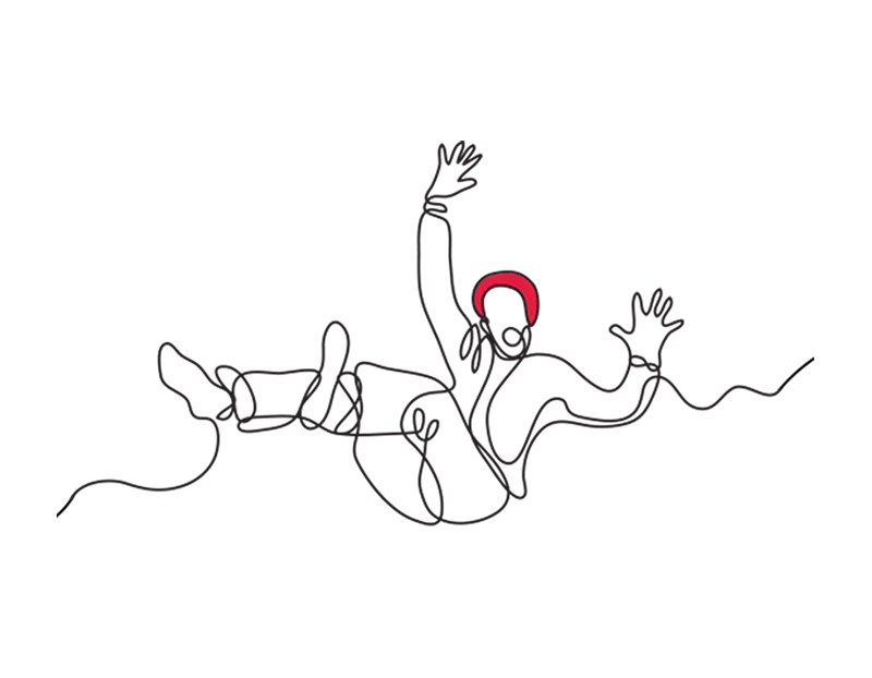 Illustration of a person tied up in tape