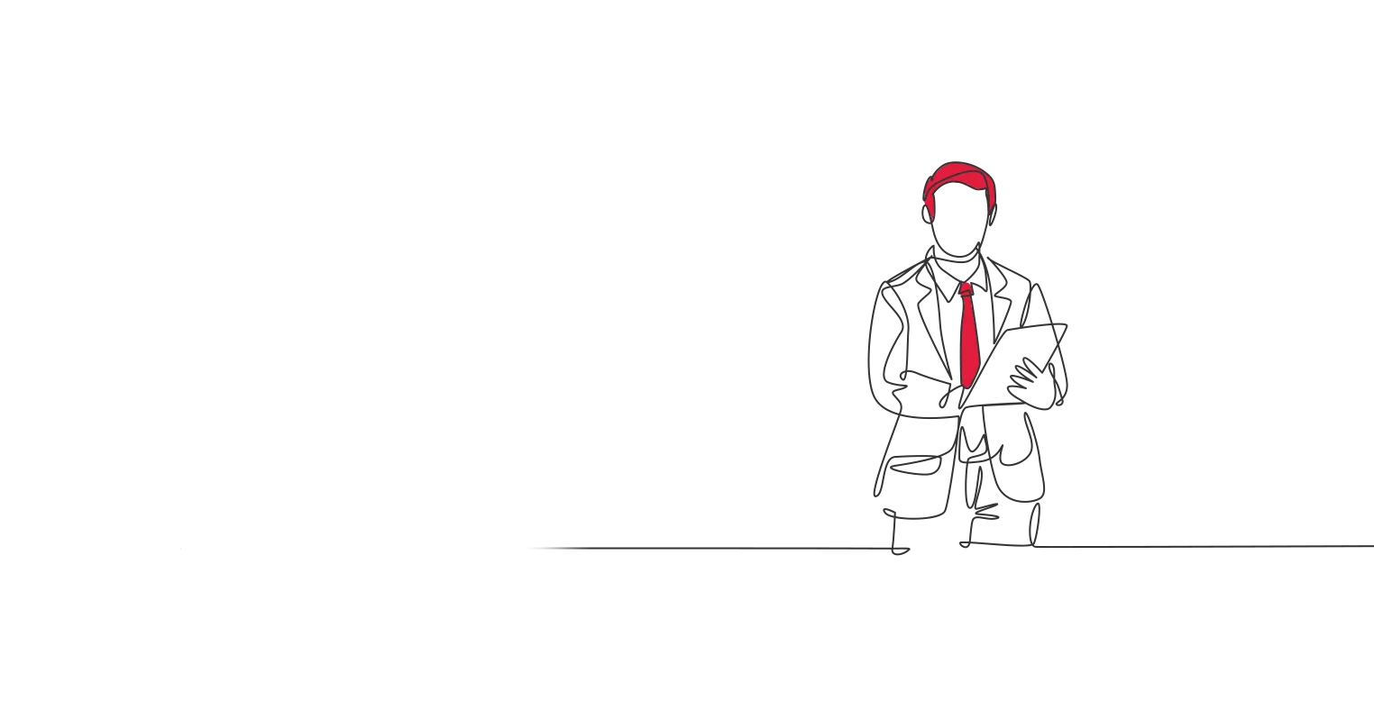 An illustration of a man in a red tie holding a document
