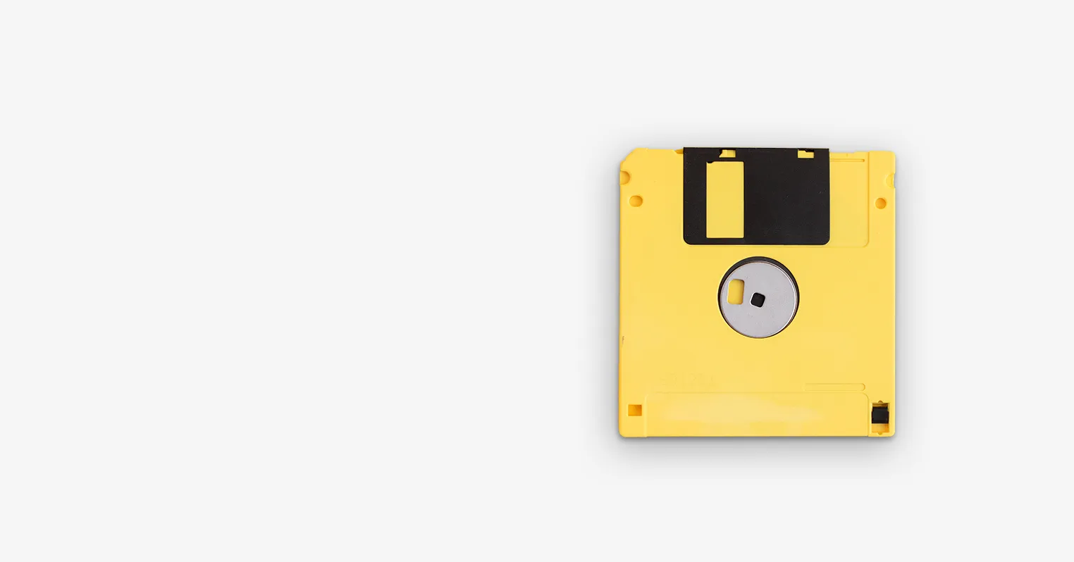 A yellow floppy disk