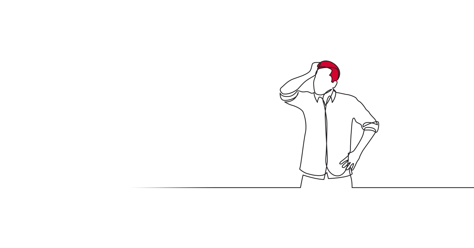 an illustration of a man with one hand on his hip and another on his head in a pose of confusion