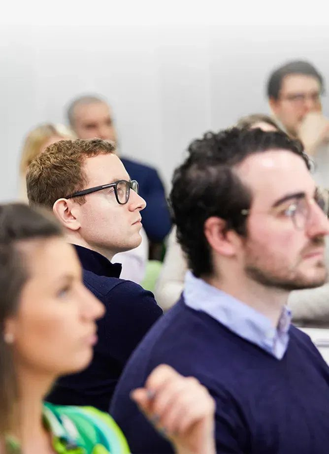 a group of people watching something