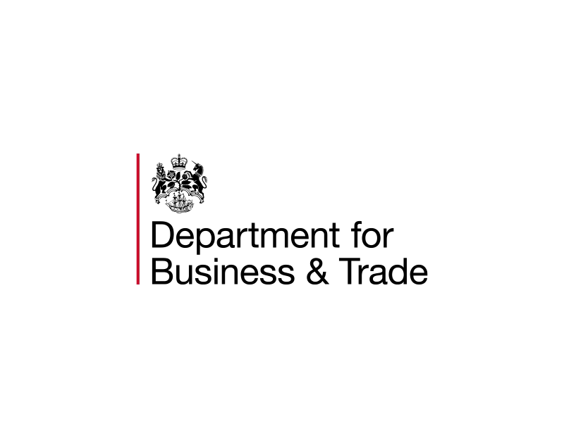 Department for Business & Trade logo with royal stamp