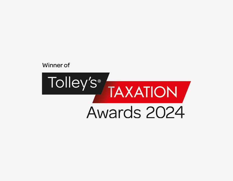Logo saying Winner of Tolley's Taxation Awards 2024