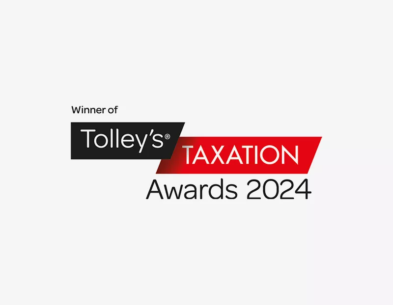Logo saying Winner of Tolley's Taxation Awards 2024