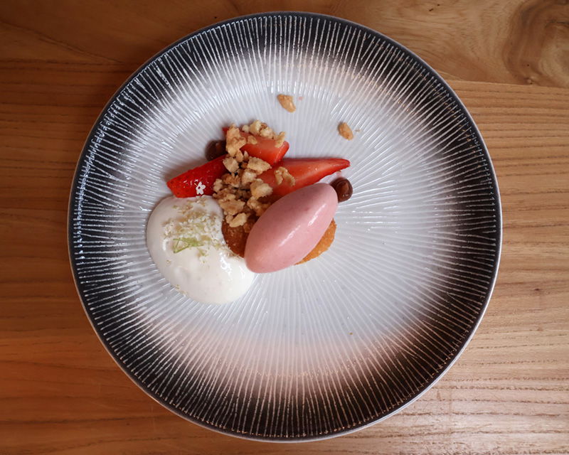 het dessert van restaurant Kasvio