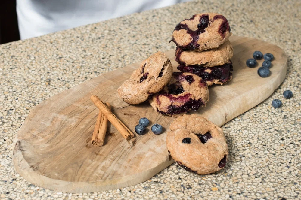 Blauwe bessen donuts vegan