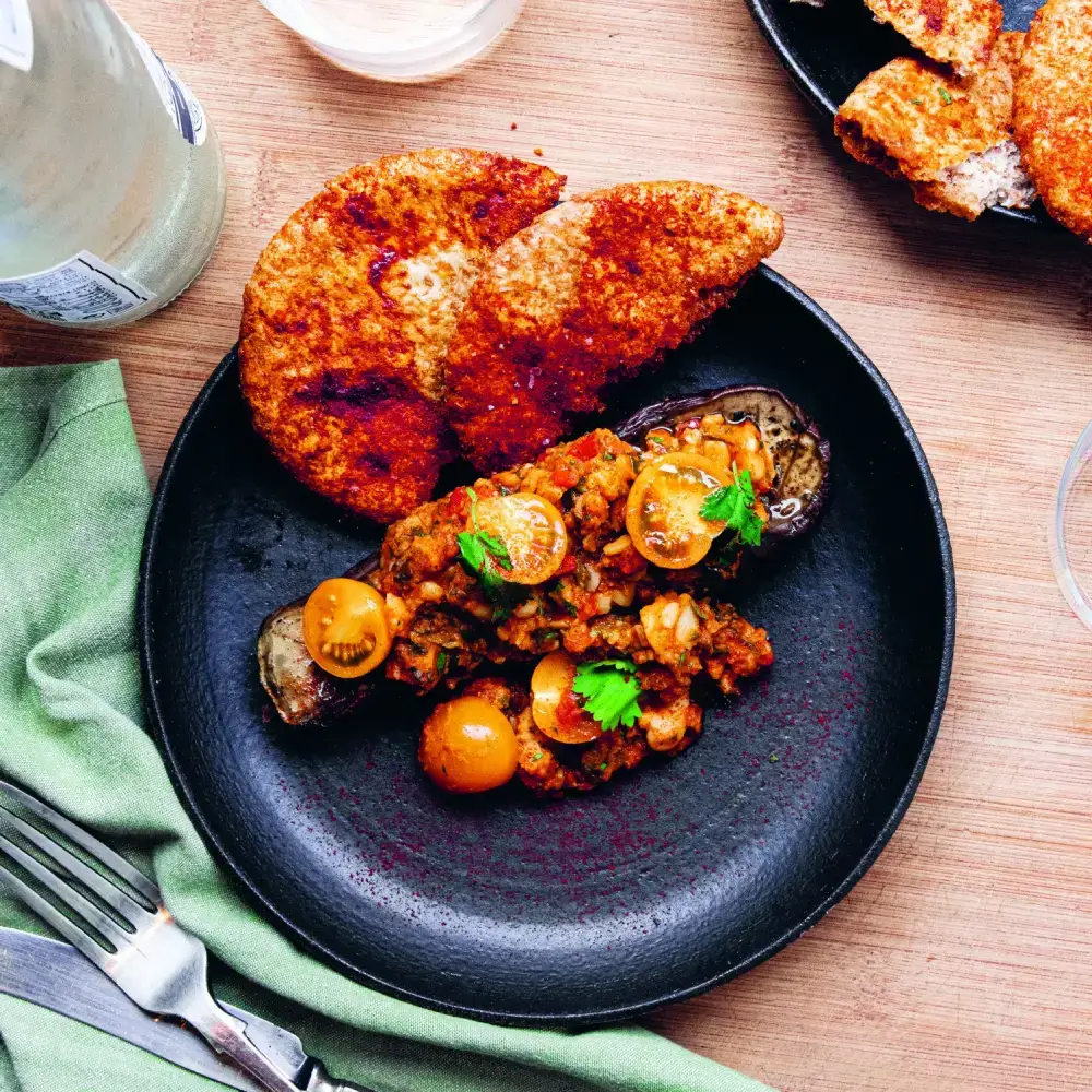 Geroosterde aubergines Ful Medame recept