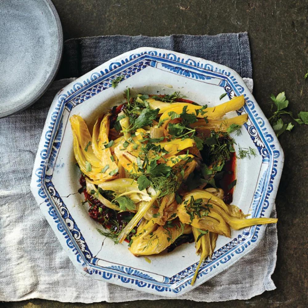 Gesmoorde venkel met saffraan