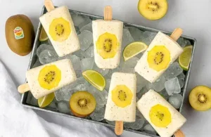 vegan ijslollies met kiwi gold, limoen en kokos