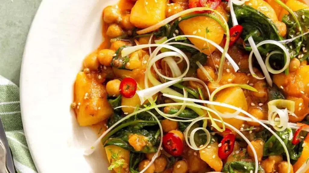 Miso-aardappels met kikkererwten recept