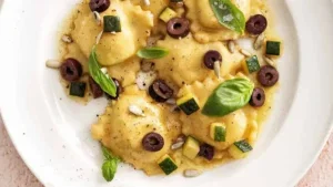 Ravioli met ricottavulling en courgette
