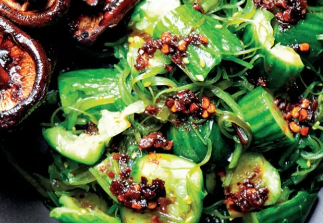 Wakame-salade met komkommer