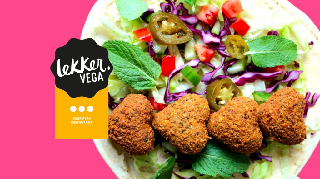 yalla fallafel in Den Bosch is een vegan hotspot, en in bezit van Lekker Vega Keurmerk GOUD.