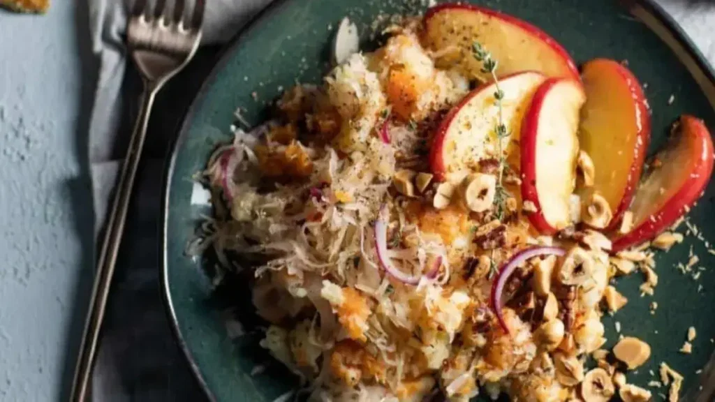 Zoete aardappelstamppot zuurkool