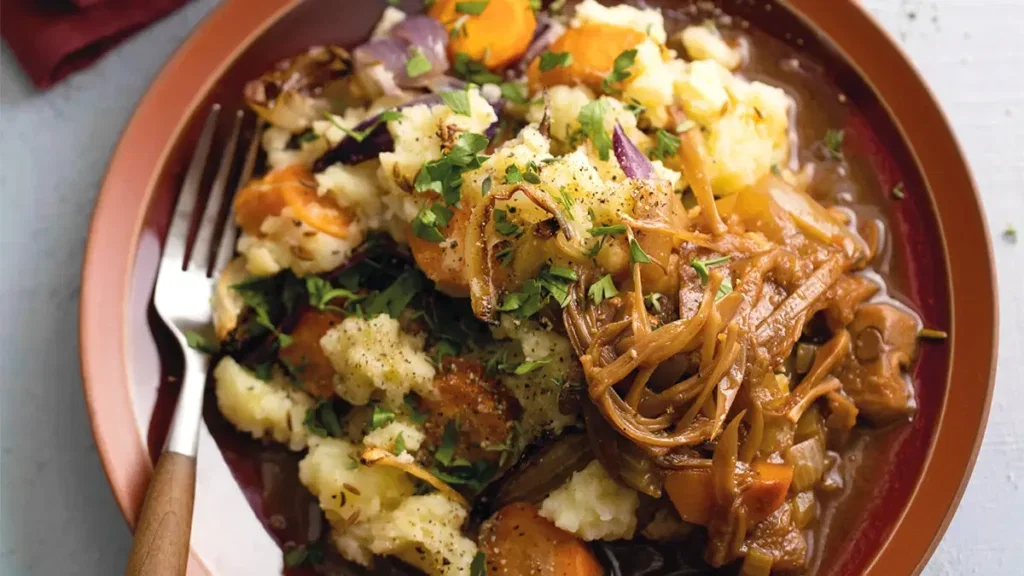 Vegetarische hutspot met jackfruit