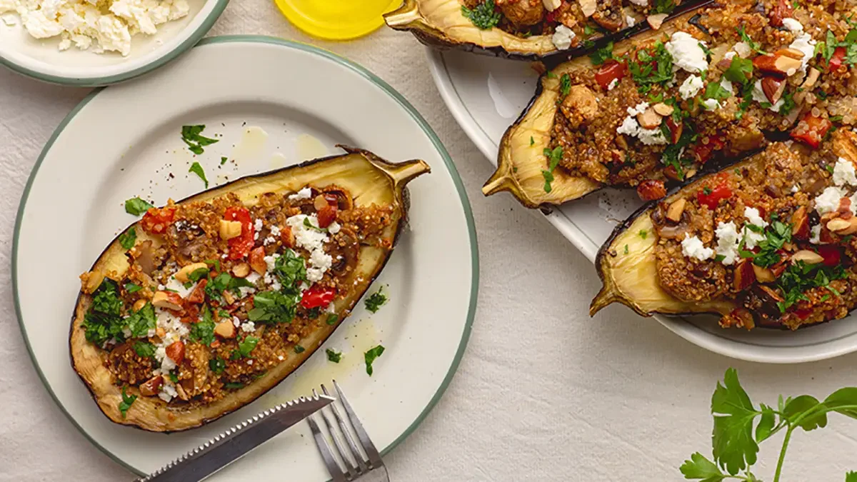 Gevulde aubergine maken