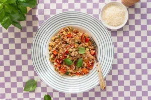 Orzo met vega kip