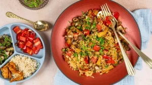 Eenpansgerecht rijst vegetarisch
