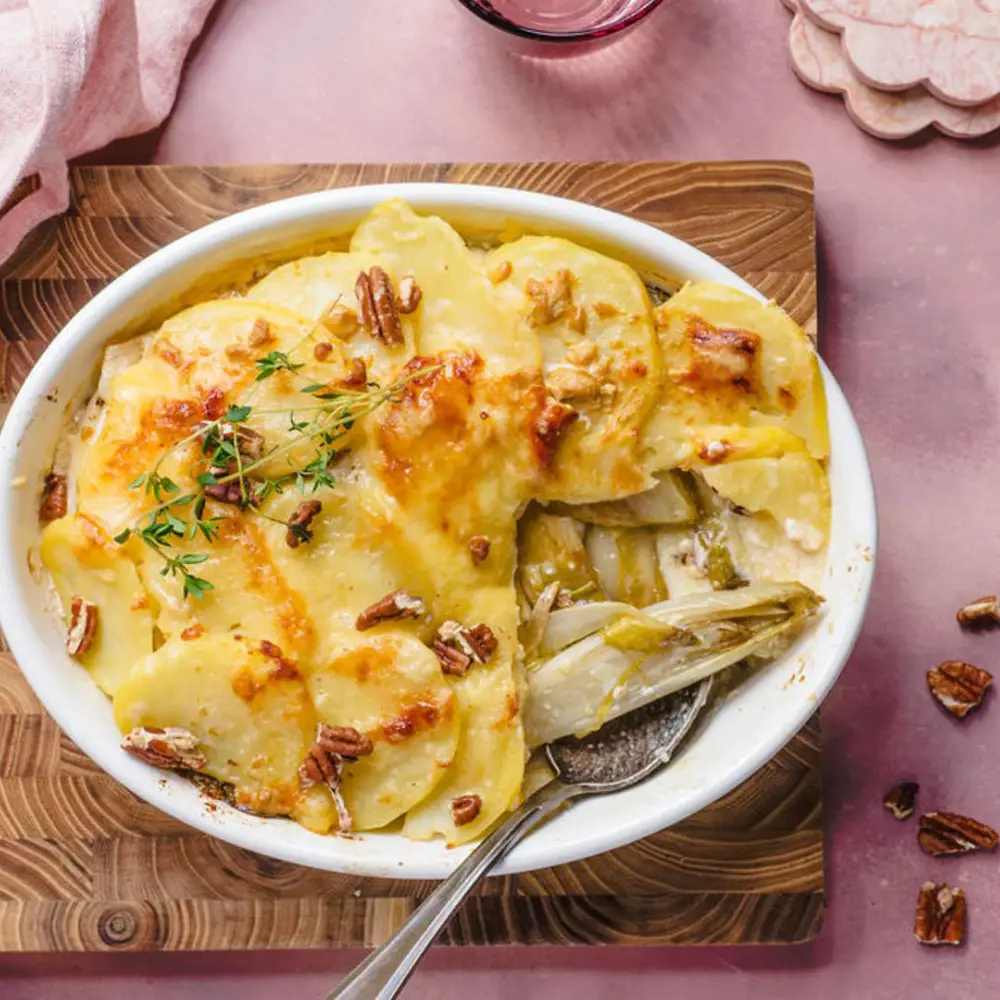 Witlofgratin met aardappelen