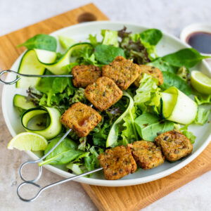 Vivera recept voor Groene Salade met Tofusion stukjes - Foto doorr Milou van der Will Photography