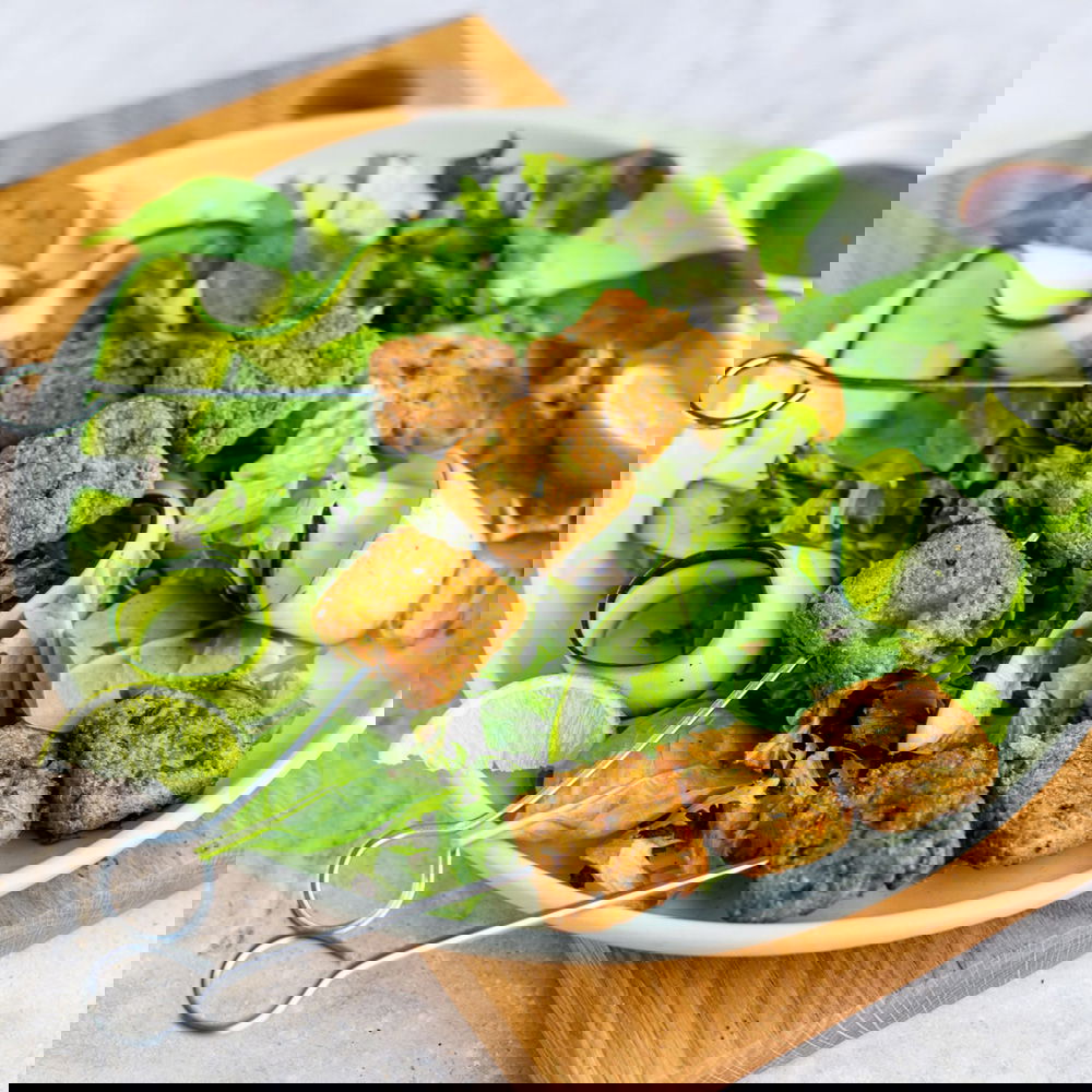 Vivera recept voor Groene Salade met Tofusion stukjes - Foto doorr Milou van der Will Photography