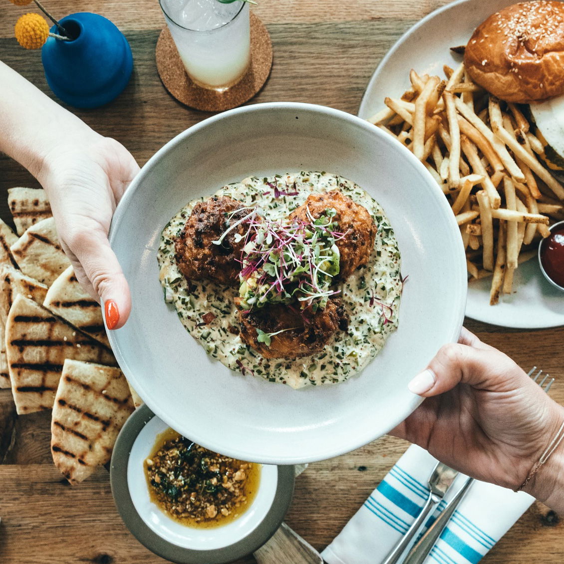 veel vega opties op de menukaart van restaurant Lucia's op de Zuidas Amsterdam