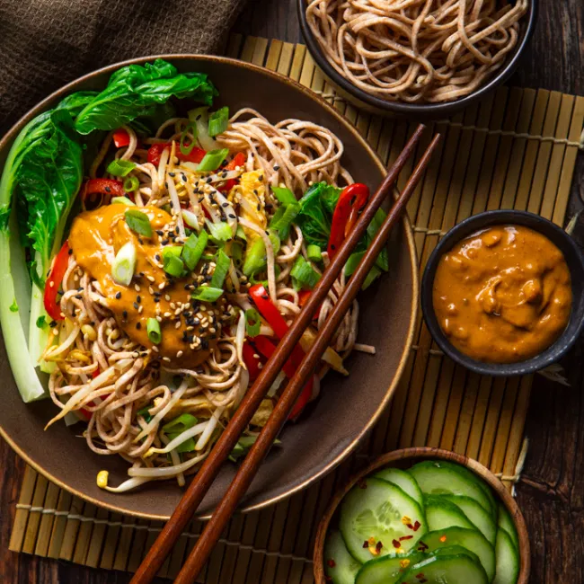 Snelle noedels met groenten