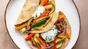 Volkoren wraps met geroosterde groenten