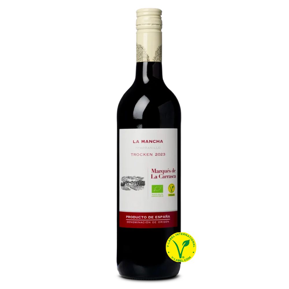 Vegan wijnen uit de supermarkt la mancha tempranillo Lidl