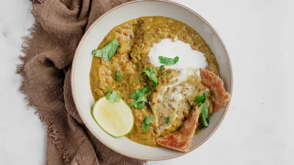 Groene curry van linzen