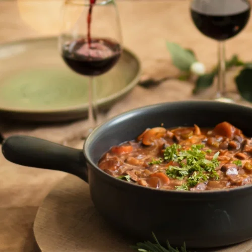 Paddenstoelen bourguignon