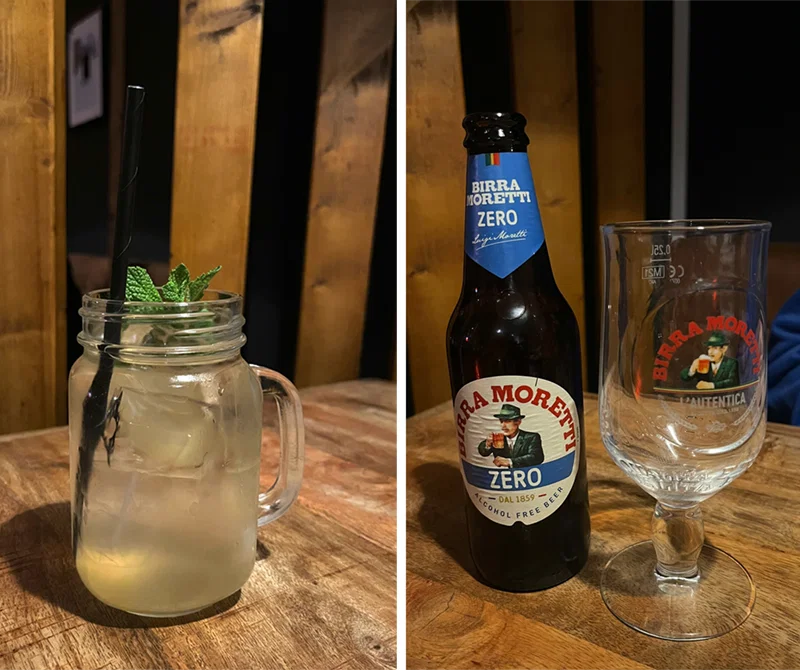 verfrissende limonades en non-alcoholische biertjes gaan goed samen met de plantaardige plzza's van de Vegan Pizza Bar