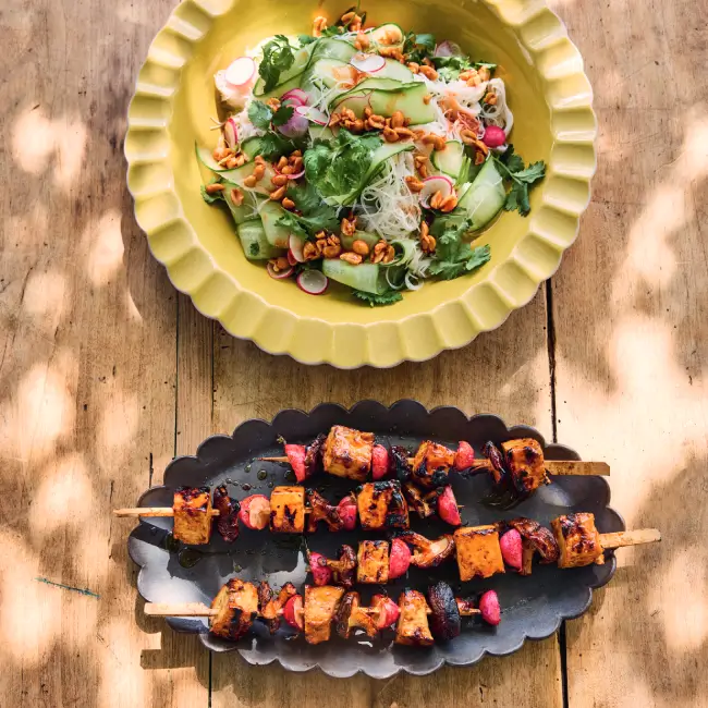 Sticky sriracha-tofu bbq recept
