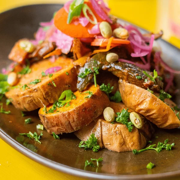 Vegan diner bij restaurant Warmoes