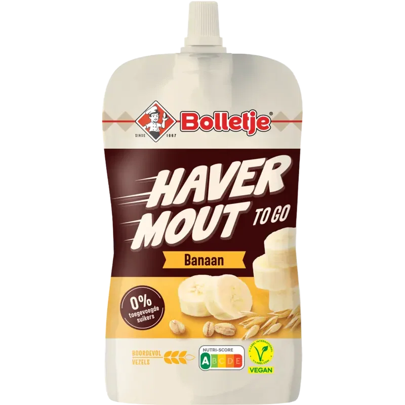 Bolletje Havermout to-go banaan met V-Label keurmerk
