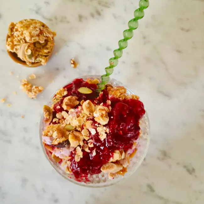 Yoghurtbowl met blauwe bessen